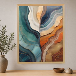 Wallity Cc-D-Ah-1017 70 x 95 Pintura Decorativa en Lienzo Enmarcada Multicolor